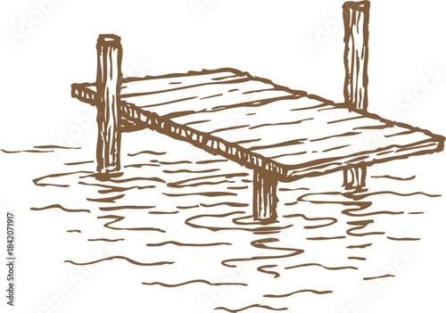 Wooden dock over water