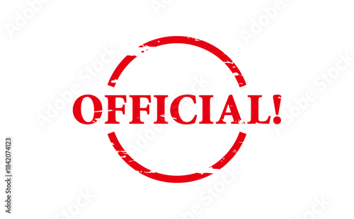 OFFICIAL! - Red Rubber Stamp with text OFFICIAL!
