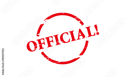 OFFICIAL! - Red Rubber Stamp with text OFFICIAL!
