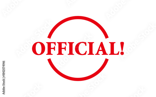 OFFICIAL! - Red Rubber Stamp with text OFFICIAL!
