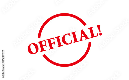 OFFICIAL! - Red Rubber Stamp with text OFFICIAL!
