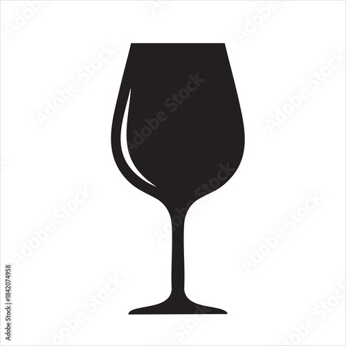 wine glass on white background