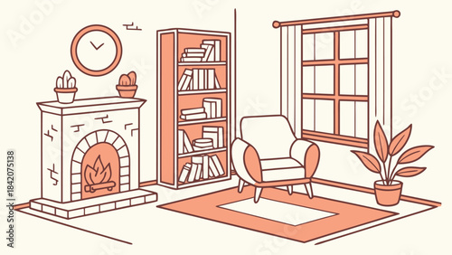 A Warm and Inviting Space Featuring a Fireplace and Books