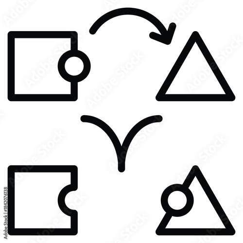 Redox (Reduction-Oxidation) Process Icon Line Vector Illustration