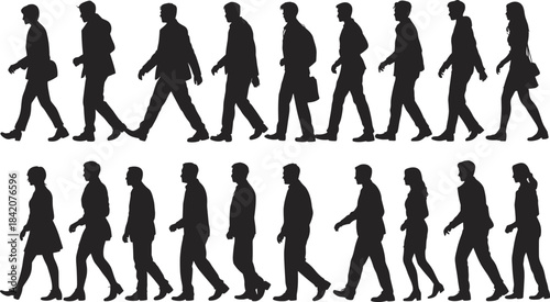 High-contrast silhouette vector collection of diverse men and women sitting, reading, and relaxing in various casual and professional poses, isolated set.