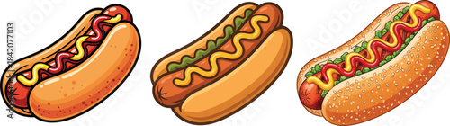 Hot Dog Illustration set – Cute Hot Dog Design