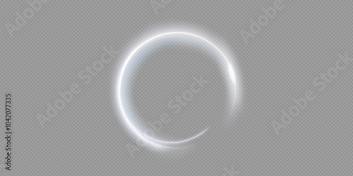 Light white Twirl. Curve light effect of white line. Abstract luxury white light vector flare semicircle and spark light effect. Luminous white circle portal. PNG