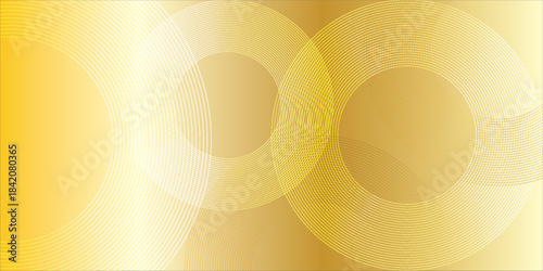 Abstract Golden Circles Background Design.
