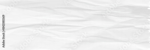 White crumpled paper background with a textured, wrinkled style. The background is predominantly white, adding a layered white effect. Paper texture background vector.