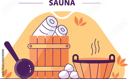 Relax and unwind with this soothing sauna scene, perfect for wellness retreats, spa promotions, or health and relaxation campaigns for your business