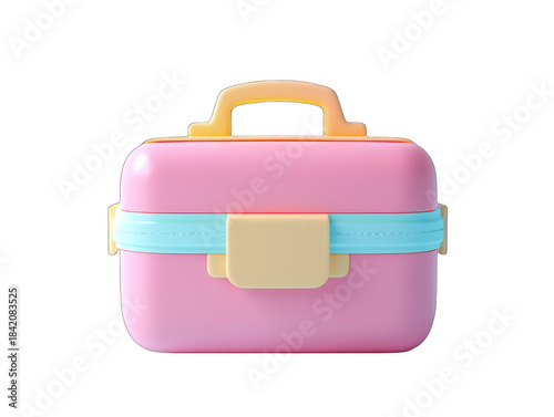Pastel Colored Lunchbox for Cute Food Storage with a transparent background