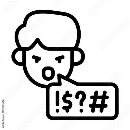 hate speech icon line