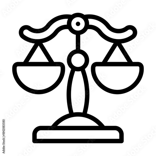 justice scale icon line
