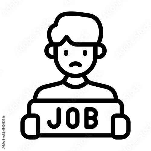 male jobless icon line