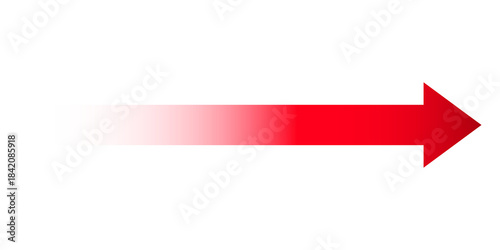 long gradient red arrow isolated