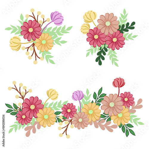 Vibrant Floral Bouquets With Colorful Flowers And Fresh Greenery for Spring and Summer