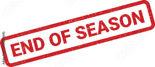 Marketing grunge rubber stamp featuring an important message about seasonal product clearance sales