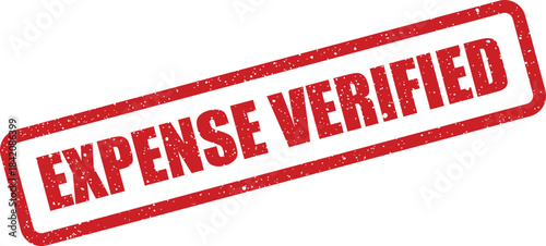 Official looking grunge effect stamp vector displaying EXPENSE VERIFIED text, essential for financial auditing processes