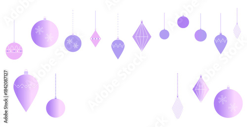 クリスマスオーナメントのフレームイラスト