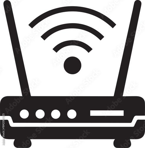 Router Silhouette Vector, WiFi Router Icon
