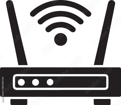 Router Silhouette Vector, WiFi Router Icon