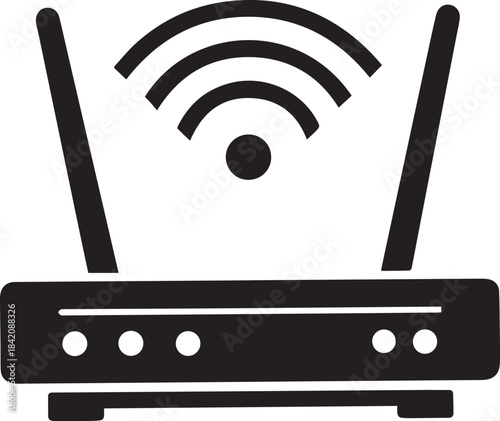 Router Silhouette Vector, WiFi Router Icon