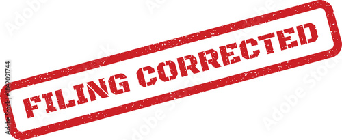 Red grunge stamp applied to show that an official document submission or record has been rectified