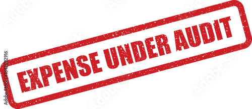Red grungy rubber stamp showing EXPENSE UNDER AUDIT for indicating a current financial review process