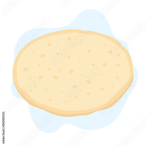 Minimal food scene featuring soft flatbread with warm texture, flatbread design adding clean handmade vibe ideal for recipe visuals, packaging concepts and bakery themes.