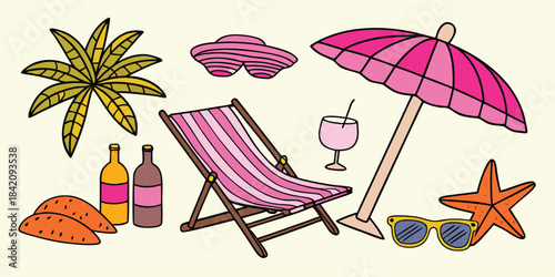 Summer vacation elements collection Vector