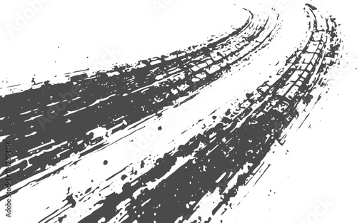 Grunge Tire Track and Skid Mark Background