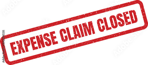 Red rectangular rubber stamp impression displaying the words EXPENSE CLAIM CLOSED for completed financial processes