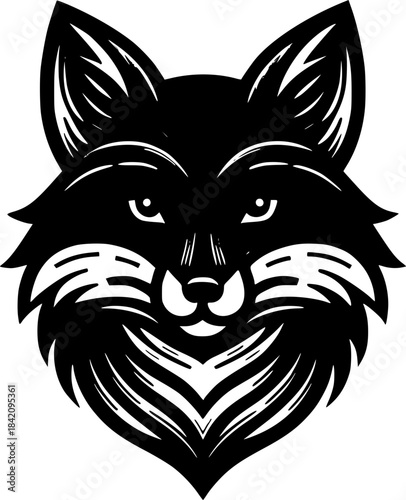 Fox Silhouette: A striking silhouette of a fox's head. The image is an elegant, black and white artistic representation of the animal, exuding a sense of both mystery and beauty.