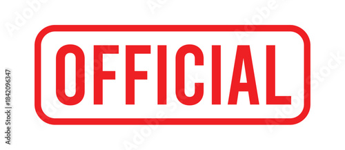 Red official stamp illustration with bold letters in rectangular border for verified documents