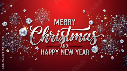 Merry christmas and happy new year festive holiday greeting card design