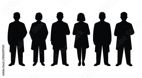 Diverse group of people standing in a line