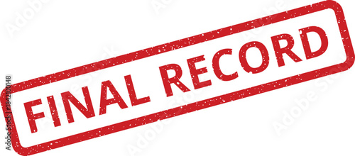 Red rubber stamp for marking official archived documents or important data entries as permanently stored