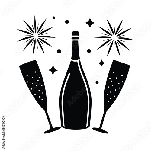 Champagne Pop New Year Celebration