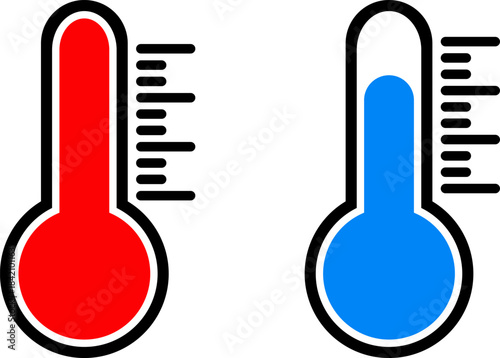 Two thermometers showing hot and cold temperatures