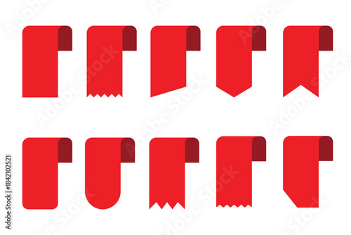 Set of vector price tag label badges. Simple flat style vintage labels, stickers with sale discount text. Sale quality tags and labels. Template banner shopping badges.