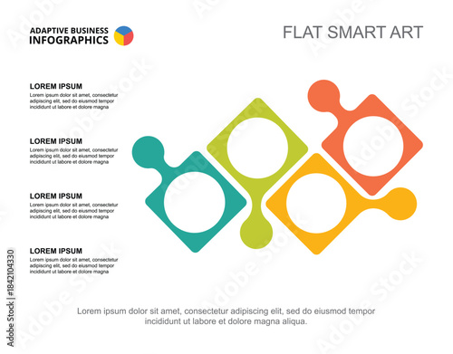 Four coworkers process chart template for presentation