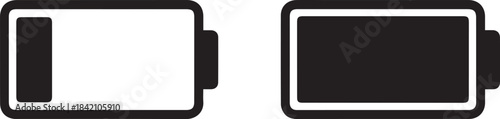battery icon low and full charge status vector for ui