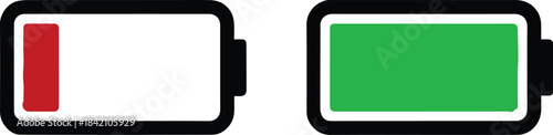 battery set low and full charge icons for app interface