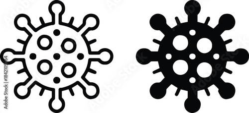 virus graphic set simple medical vector for education and print