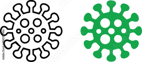 virus symbol set flat and line art for health communication