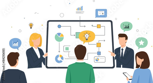 Wallpaper Mural Team collaboration using digital whiteboard and technology for brainstorming and project planning Torontodigital.ca