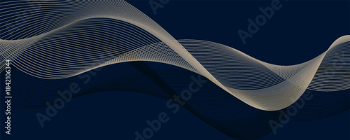 Modern golden wave on dark backgrounds. Thin line modern premium shape, premium curve glitter abstract gold