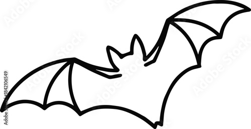 bat silhouette simple black and white vector illustration