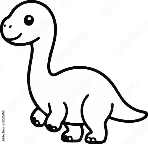 dinosaur line art drawing children illustration vector
