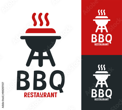 BBQ Restaurant Logo Smoky Grill House Identity